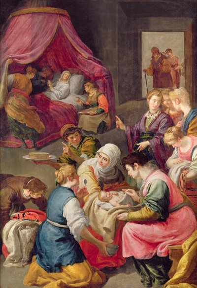 The Birth of the Virgin by Jusepe or Jose Leonardo